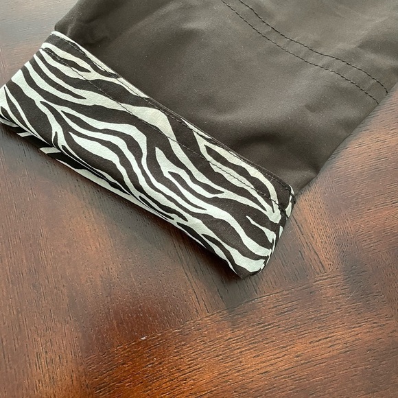 Zenergy by Chico’s women’s Zebra animal print Brown Utility Jacket Size 3 - Picture 7 of 9